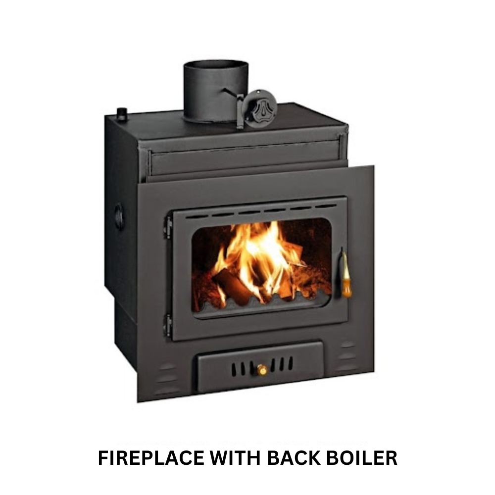 Fireplace with back boiler